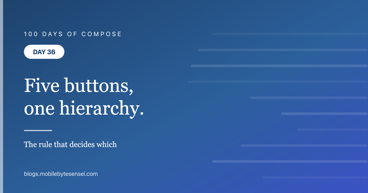 Day 36 — Five buttons, one hierarchy, and the rule that decides which