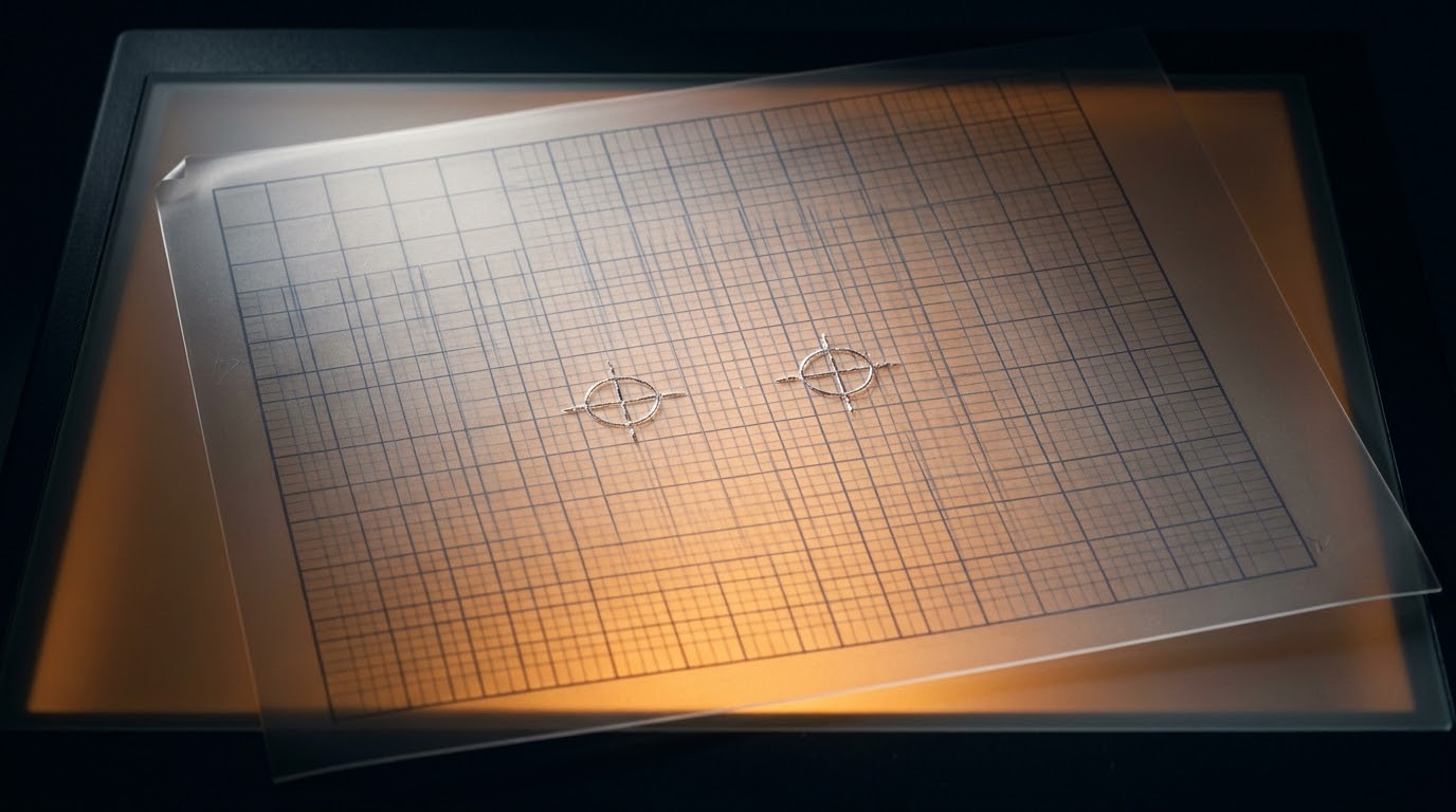 Two copies of the same grid, differing by a fraction, and the same reference landing in two places