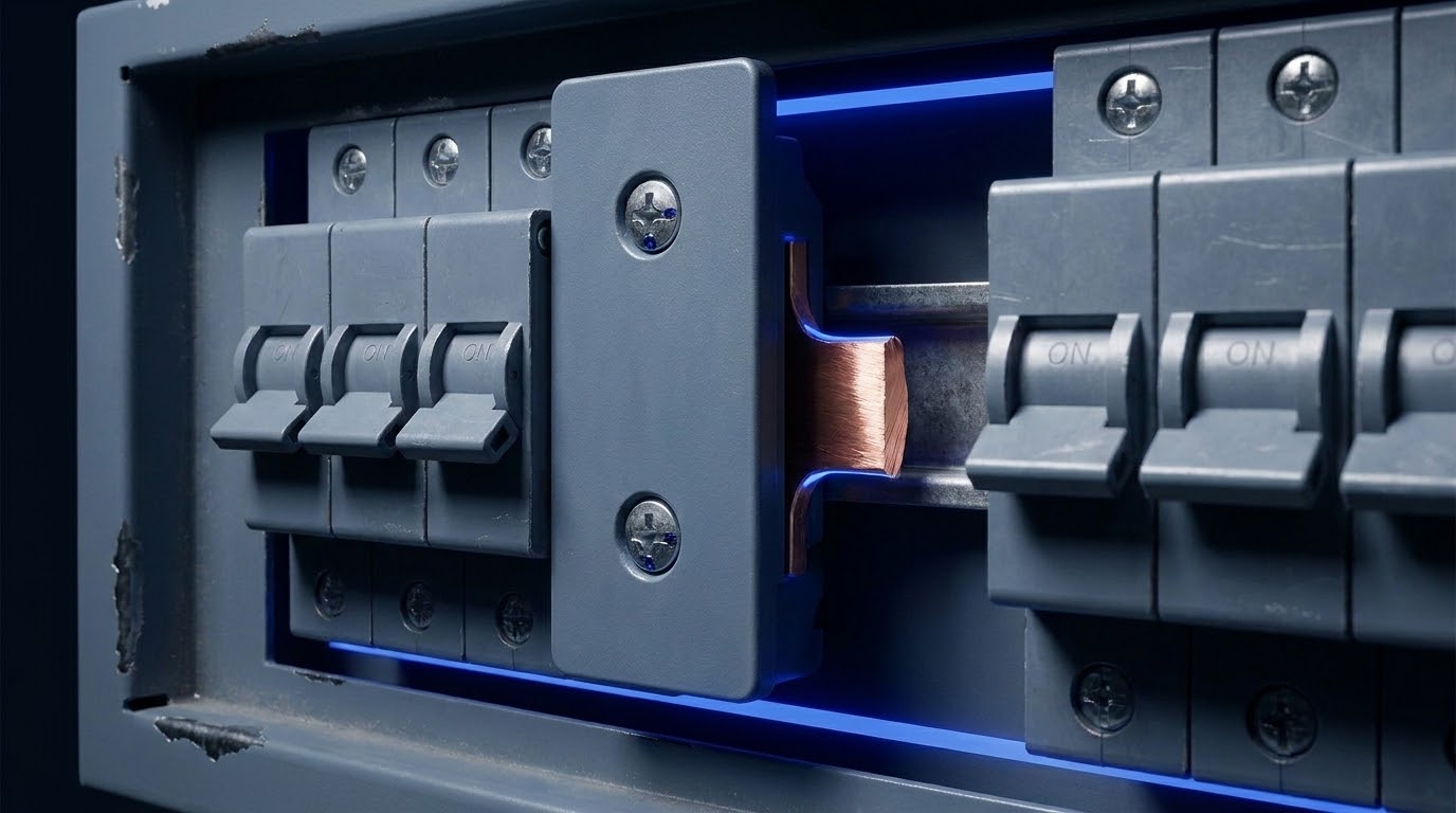 A plate screwed over the unused position, which is an action rather than an absence