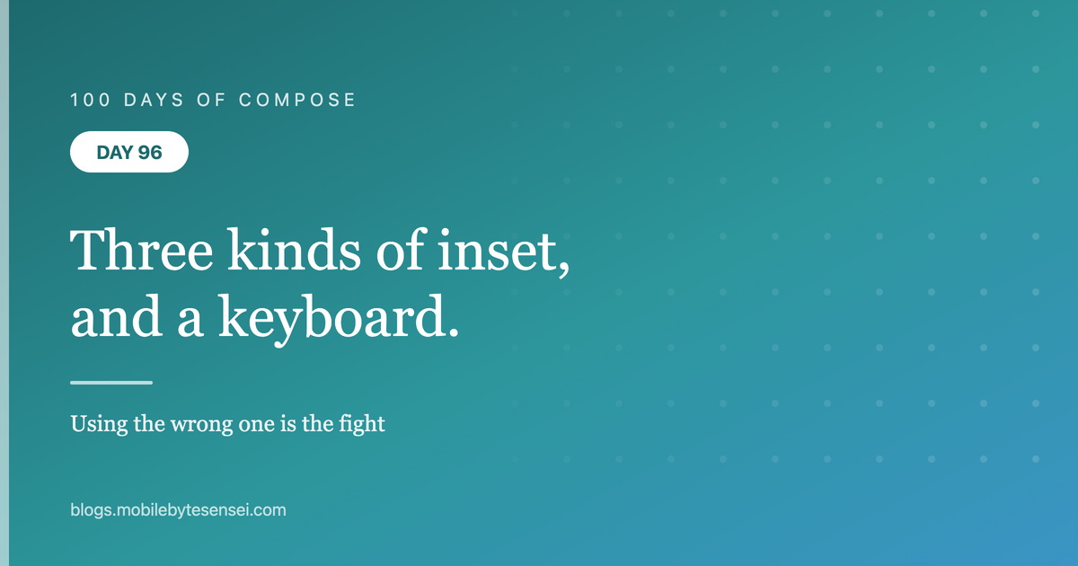 Day 96 — Three kinds of inset, and the keyboard