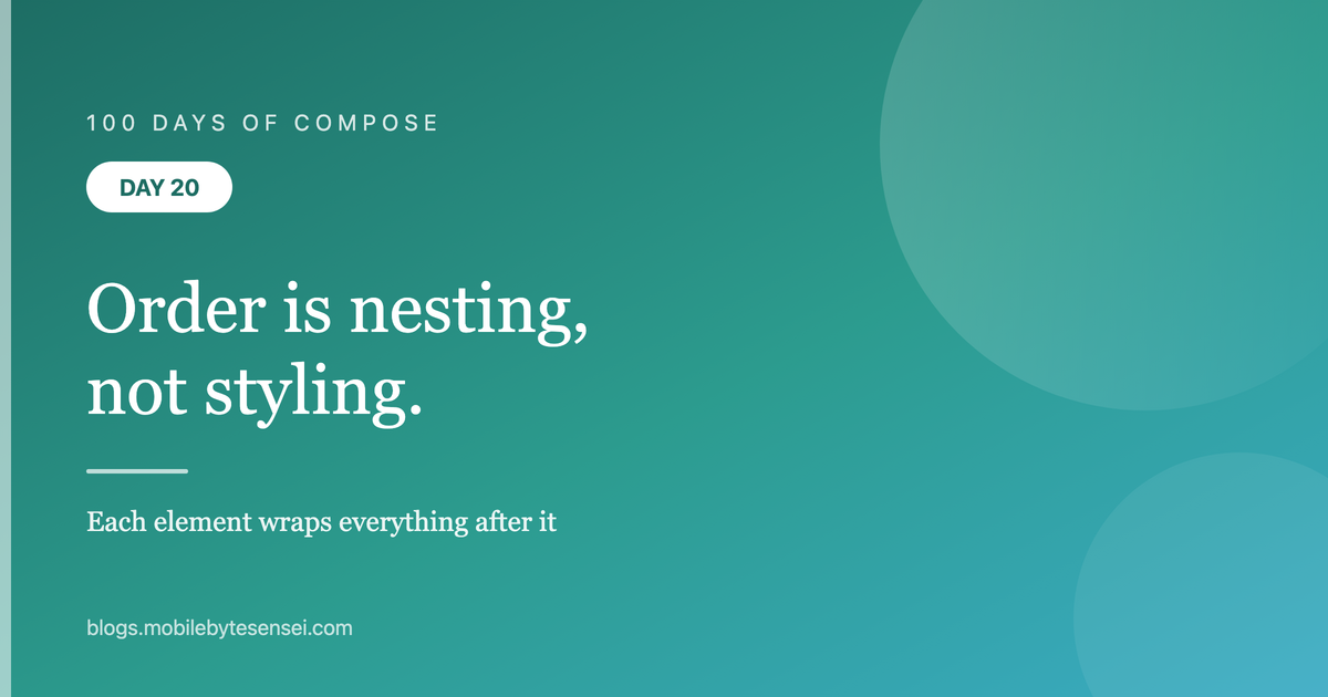 Day 20 — padding().background() and background().padding() are not th