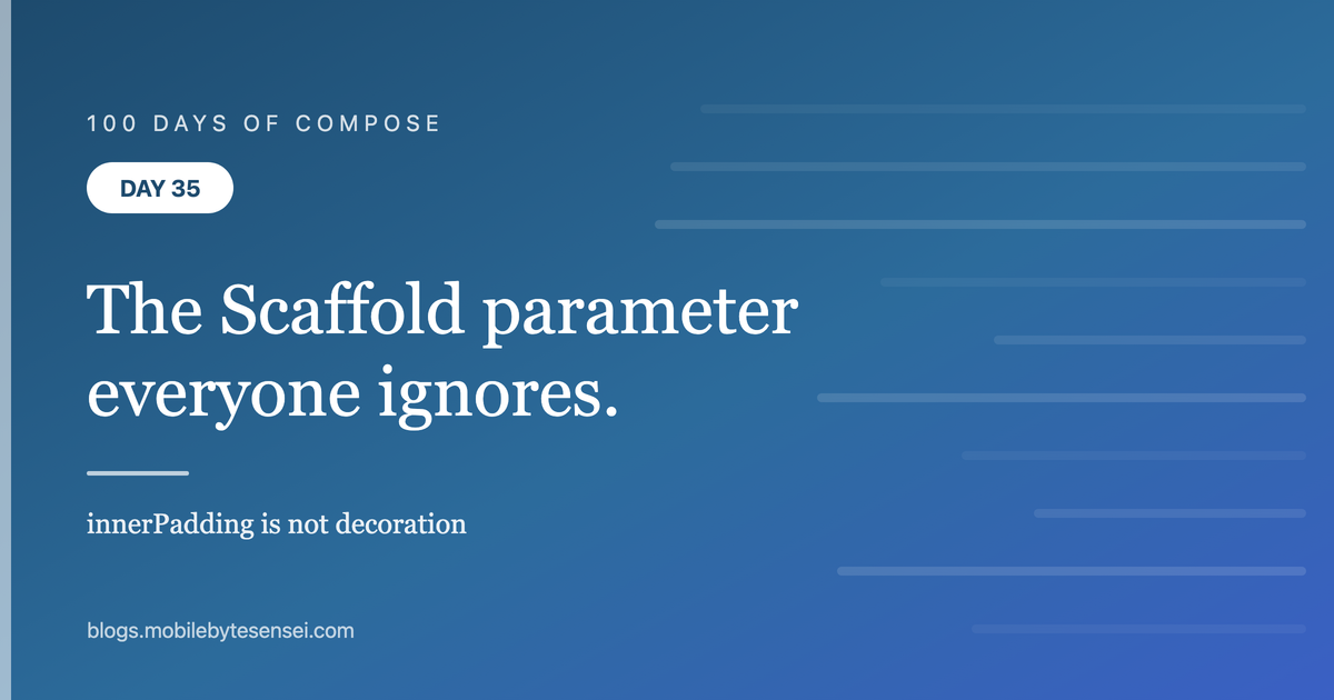 Day 35 — The Scaffold parameter everyone ignores is the one that brea