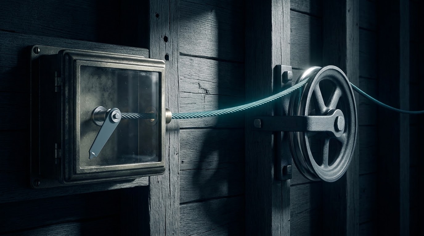 An indication with no handle, driven by a wire from the thing itself